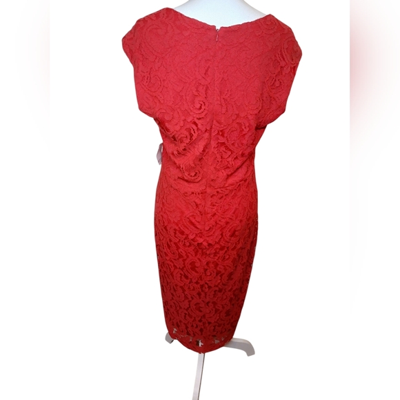 Liz Claiborne Red Lace Dress | Size 12 - Picture 3 of 11